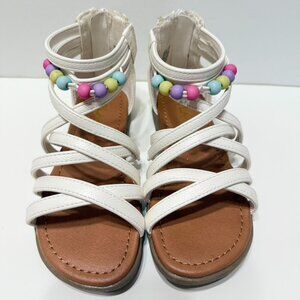 The Children's Place Girls Beaded Gladiator Sandals Size 12c White